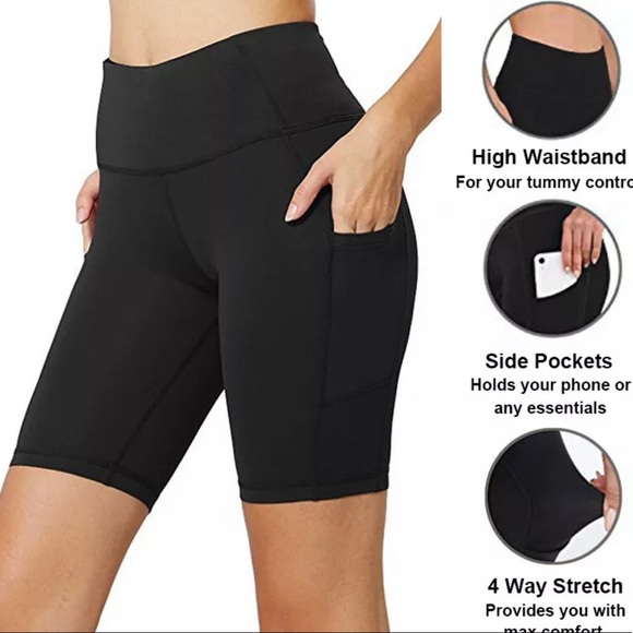 Biker Shorts with Pockets ~ Black - Picture 3 of 10